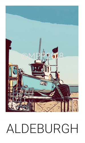 Best boat - Aldeburgh Suffolk print - framed print or print only A3 and A4 sizes
